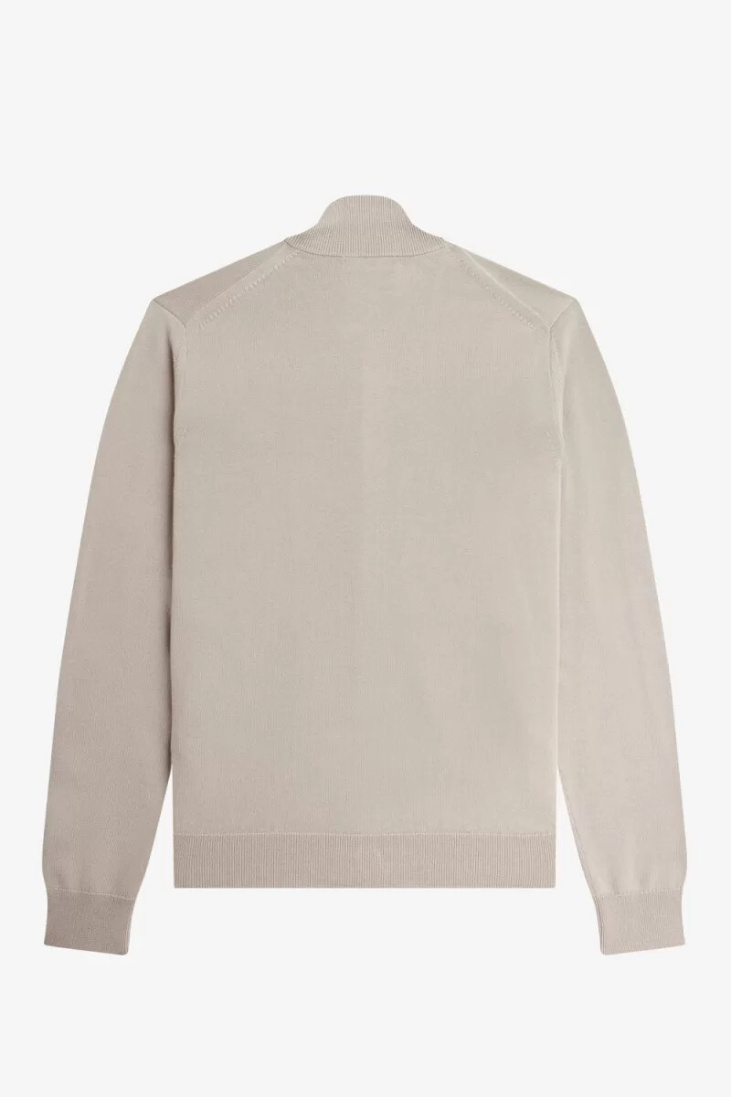 cárdigan fred perry zip through para hombre en color avena oscuro