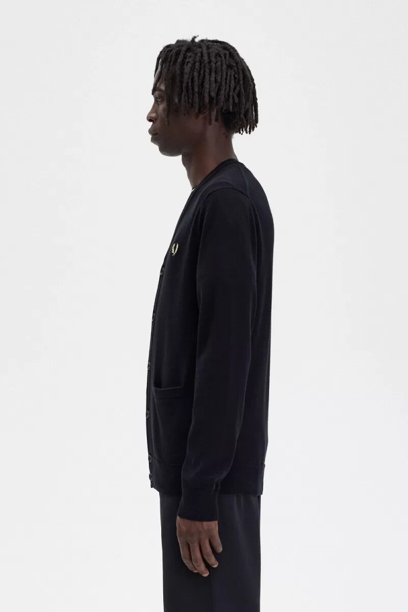 cárdigan clásico fred perry para hombre color negro