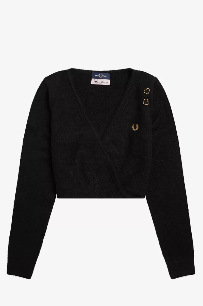 cárdigan cruzado fred perry para mujer color negro