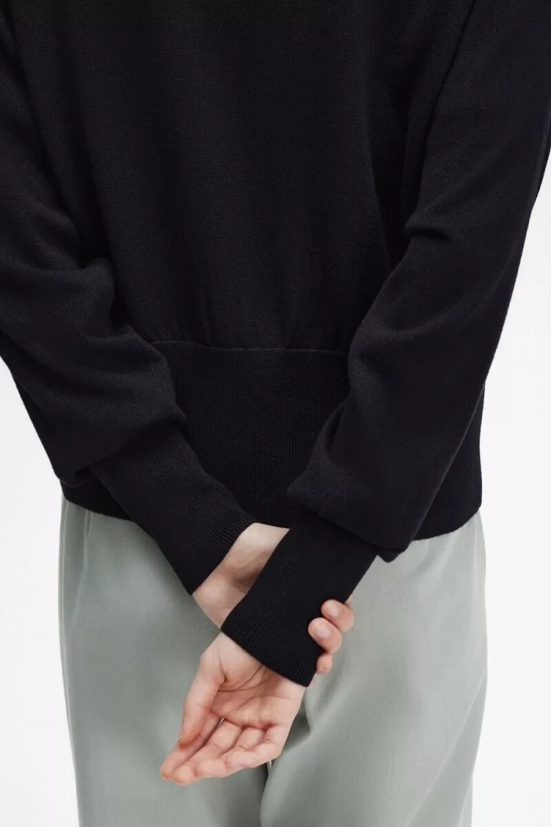 cárdigan fred perry con cuello en v para mujer color azul marino
