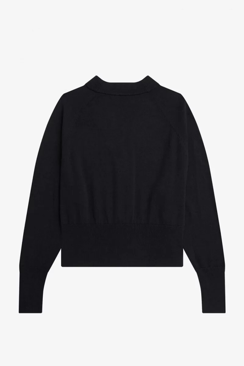 cárdigan fred perry con cuello en v para mujer color azul marino