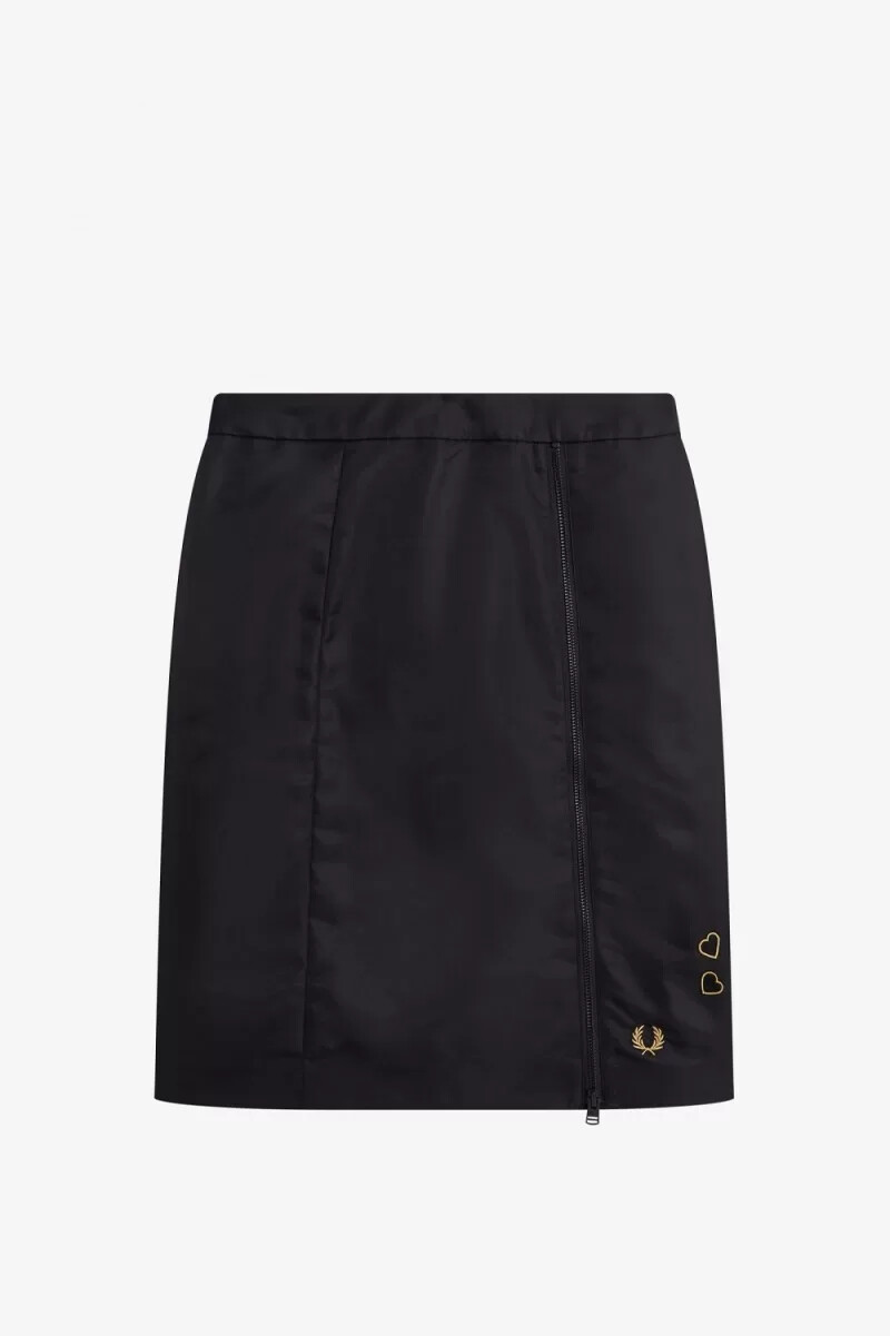 faldas negras con detalle de cremallera para mujer de fred perry