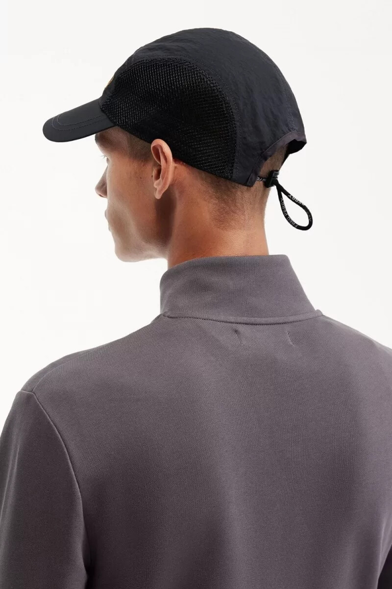 gorra fred perry de malla de nailon arrugado para hombre color gris ancla