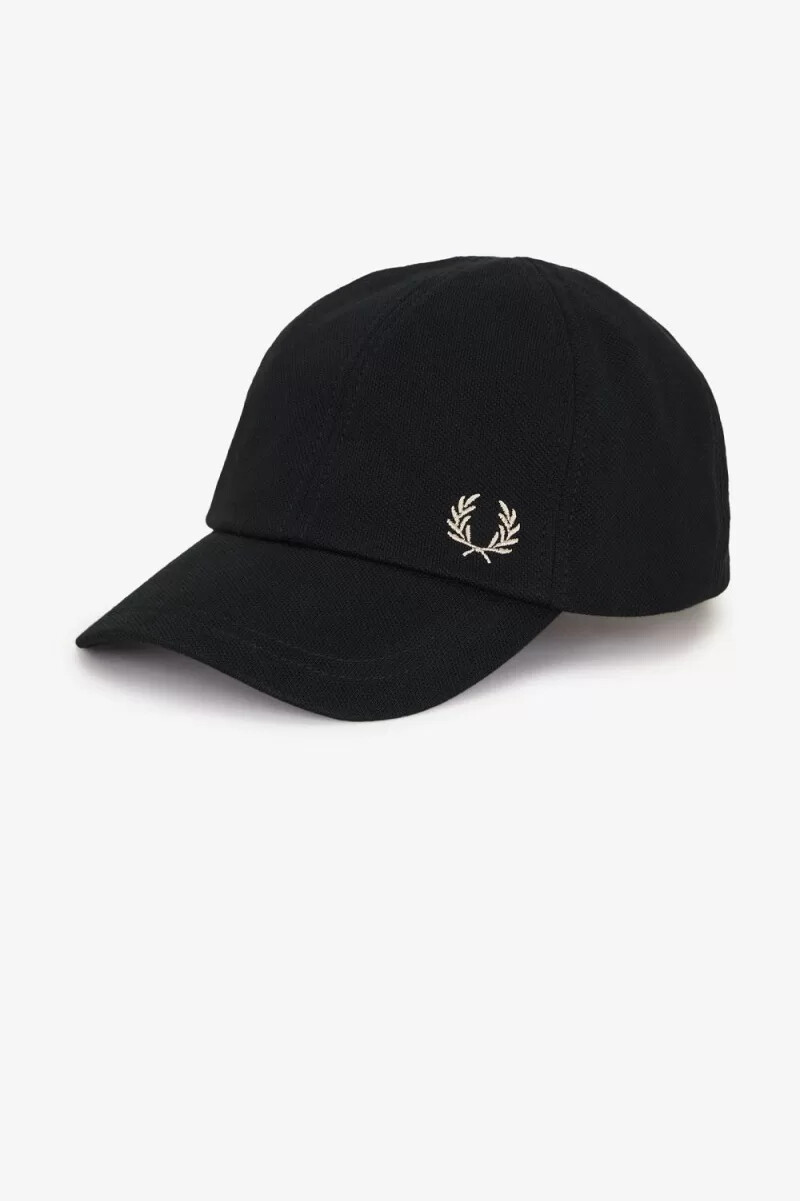 gorras clásicas de piqué fred perry para hombre color negro y verde