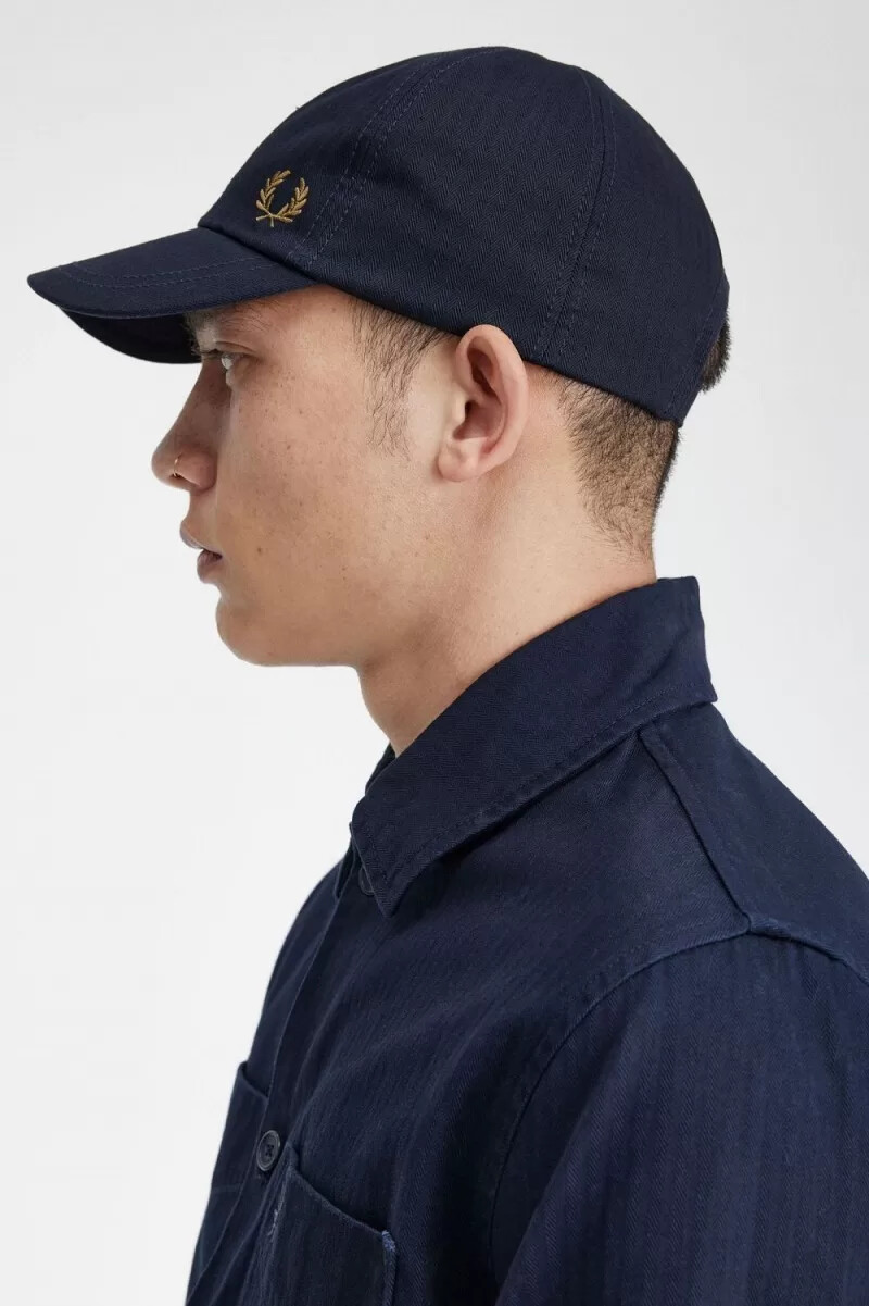 gorras fred perry herringbone para hombre azul marino