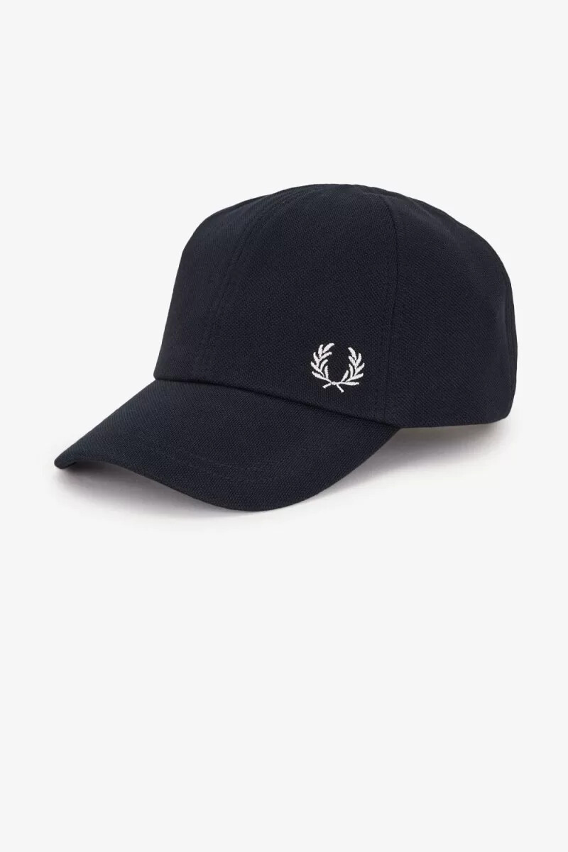 gorras clásicas de piqué fred perry para hombre color azul marino y blanco nieve