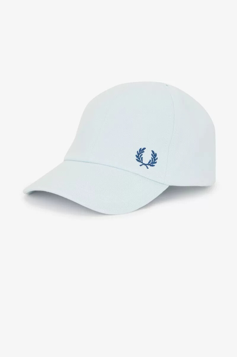 gorras clásicas de piqué fred perry para hombre color azul medianoche aguamarina claro