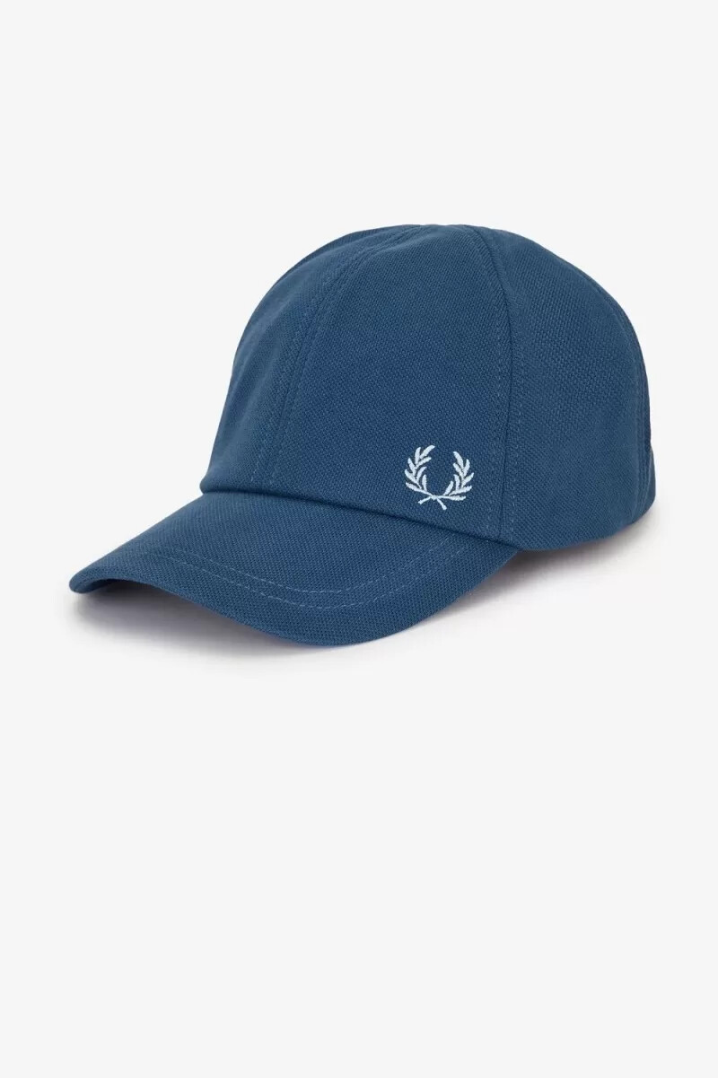 gorras clásicas de piqué fred perry para hombre azul medianoche aguamarina claro