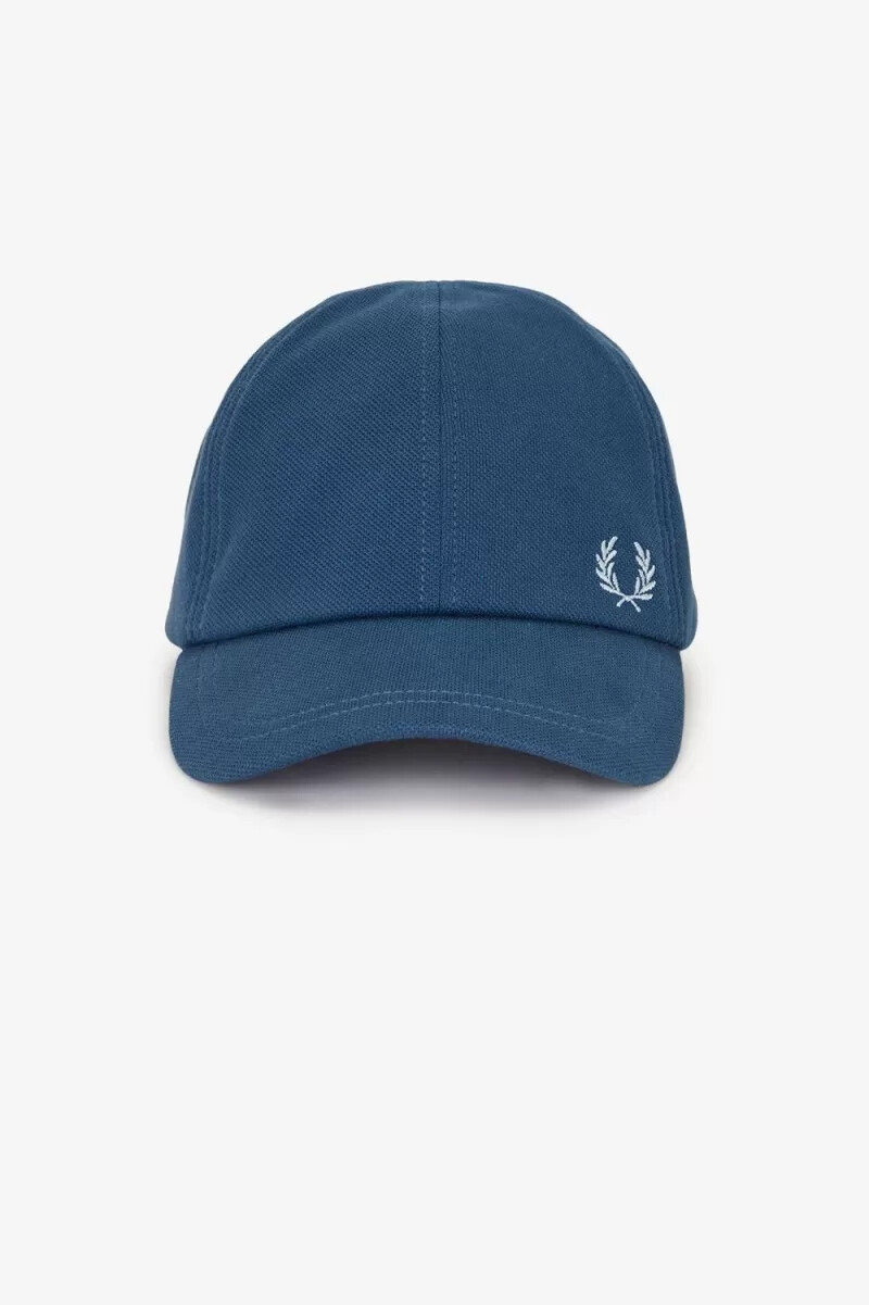 gorras clásicas de piqué fred perry para hombre azul medianoche aguamarina claro