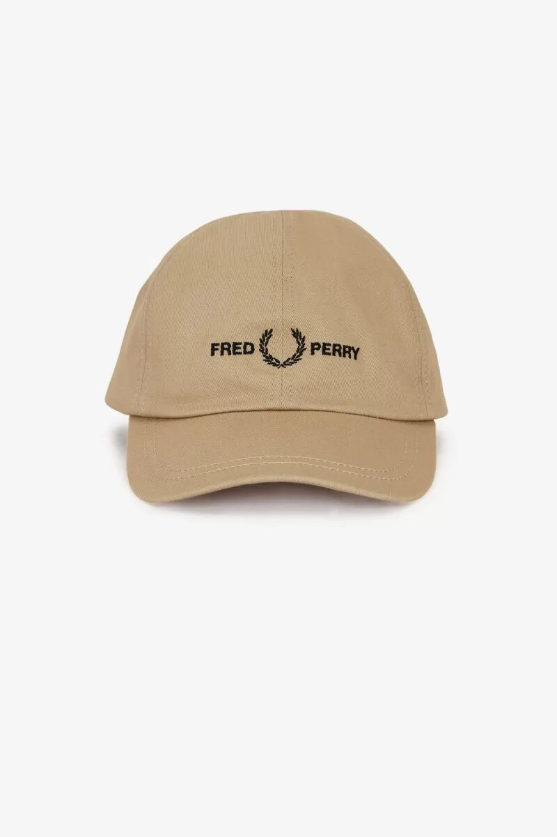 gorras de sarga con logo gráfico de fred perry para hombre color verde