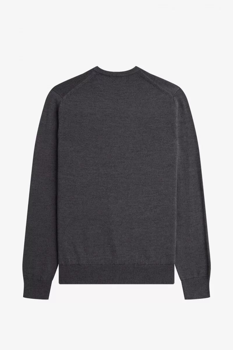 jersey clásico de cuello redondo fred perry para hombre en gris oscuro jaspeado