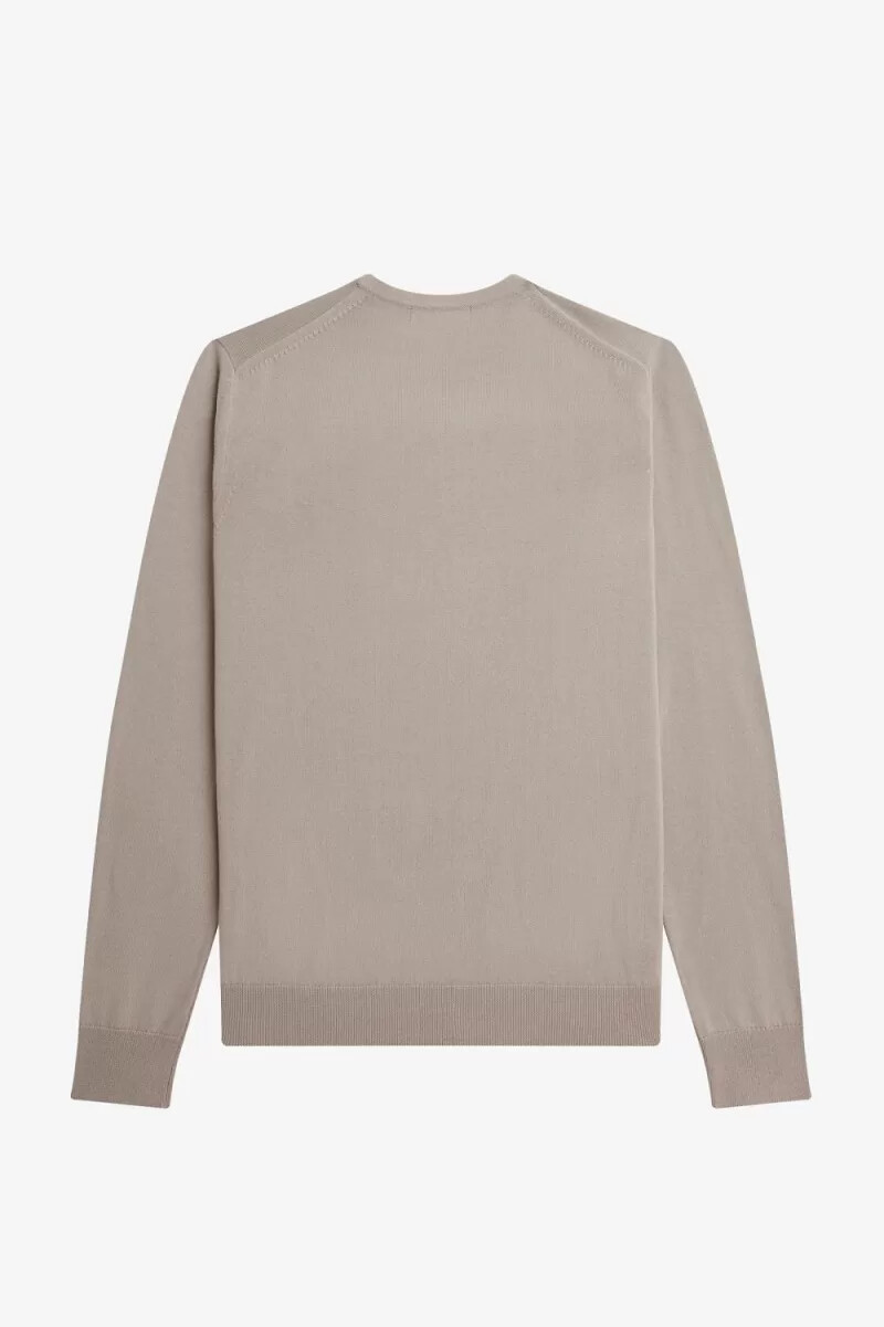 jersey clásico de cuello redondo fred perry para hombre en color avena oscuro