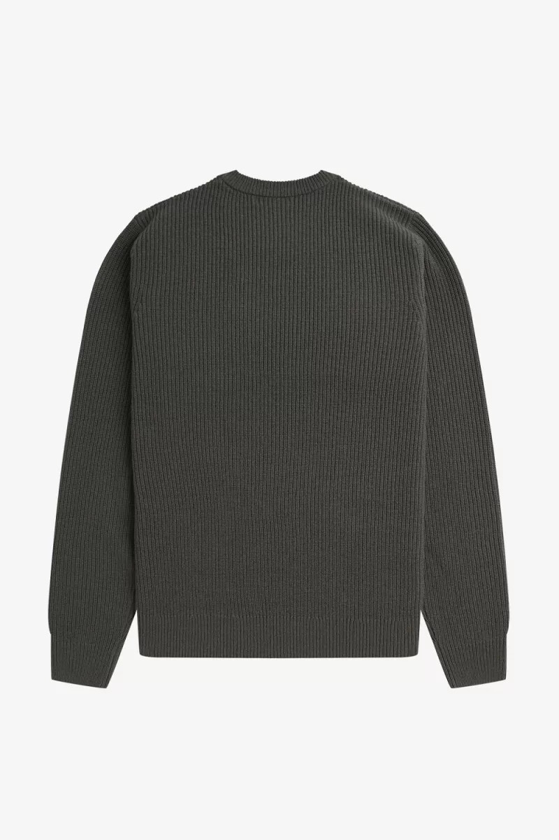 jersey fred perry de lana de cordero texturizada para hombre color verde campo
