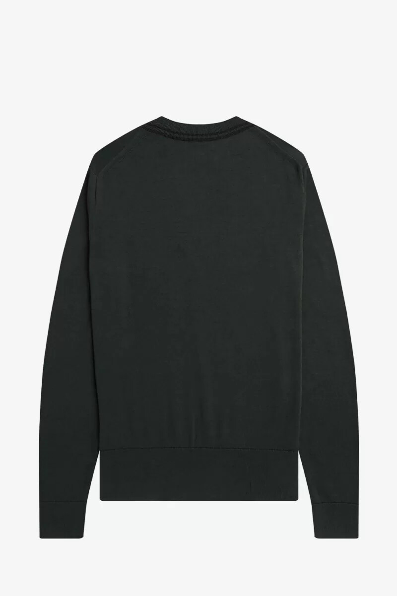 jersey fred perry con cuello en v para hombre en verde noche