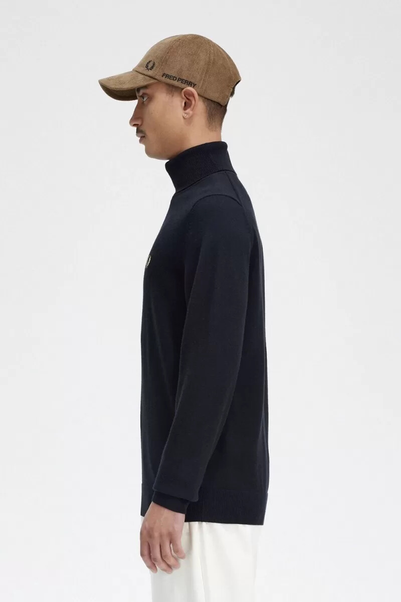 jersey fred perry de cuello alto para hombre color negro