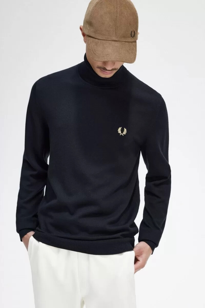 jersey fred perry de cuello alto para hombre color negro
