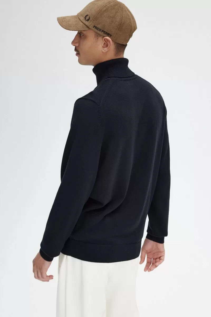 jersey fred perry de cuello alto para hombre color negro