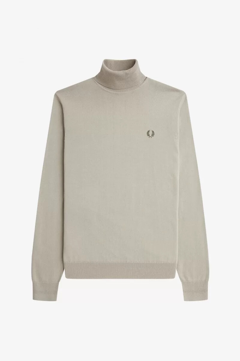 jersey fred perry de cuello alto para hombre en color avena oscuro