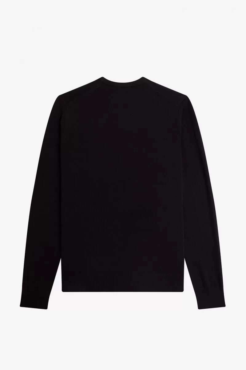 jersey clásico de cuello redondo fred perry para hombre color negro