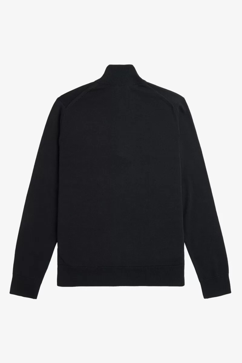 jersey clásico fred perry con media cremallera para hombre color negro