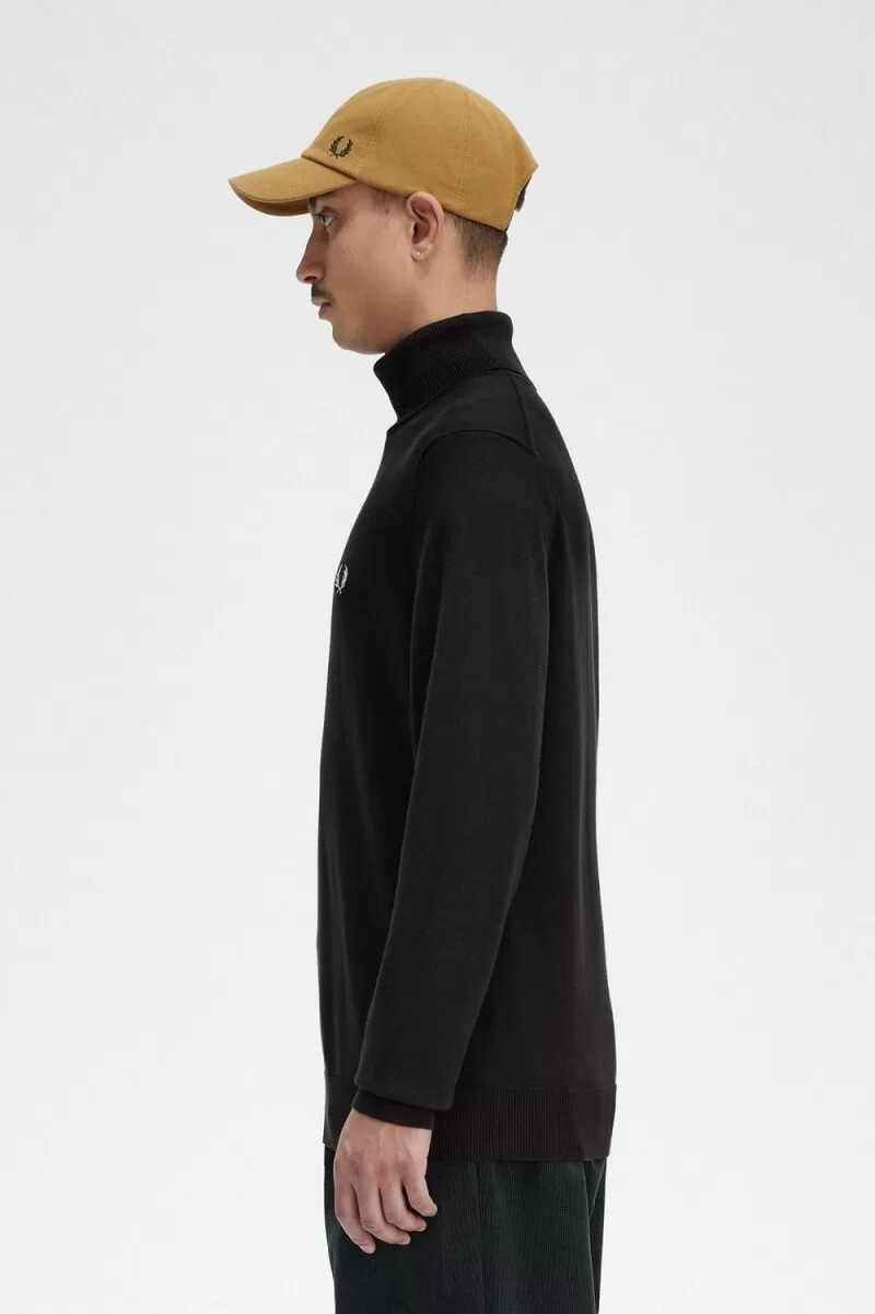 jersey fred perry de cuello alto para hombre verde noche