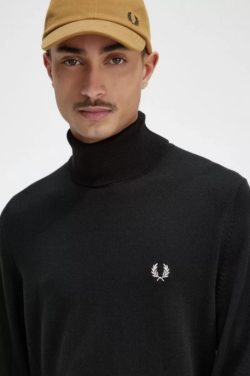 jersey fred perry de cuello alto para hombre verde noche