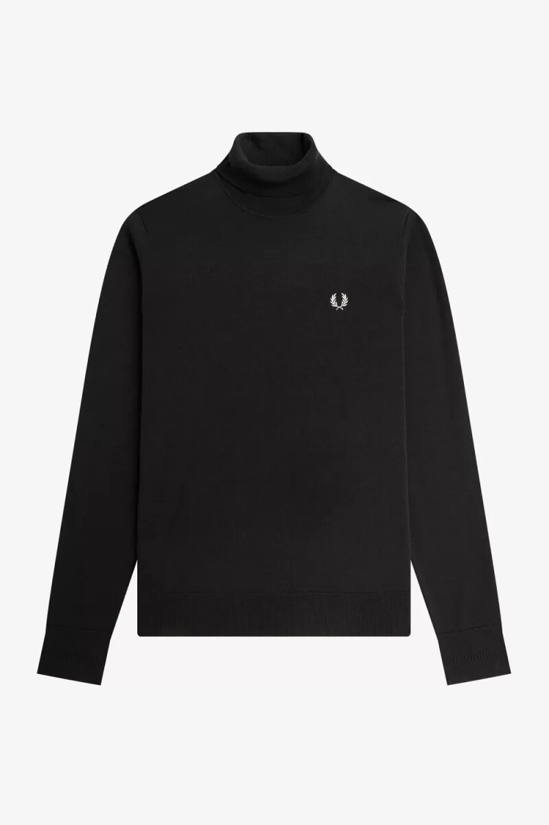 jersey fred perry de cuello alto para hombre verde noche
