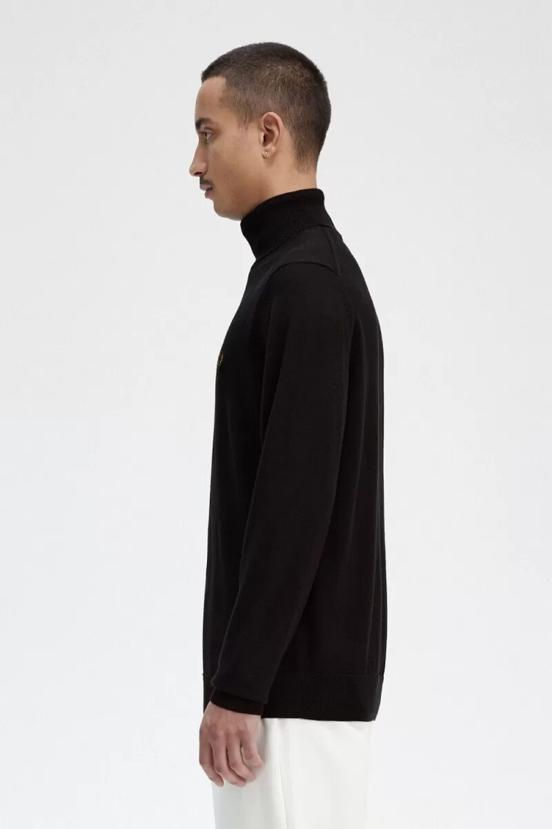 jersey fred perry de cuello alto para hombre azul marino