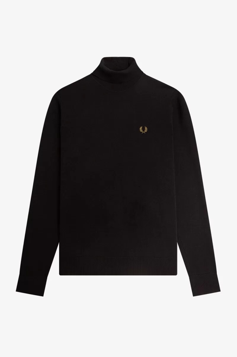 jersey fred perry de cuello alto para hombre azul marino