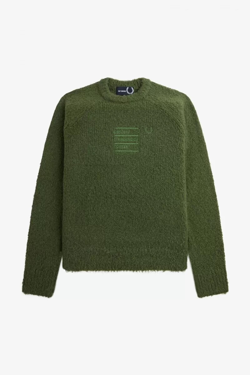 jersey de punto texturizado fred perry para hombre en verde cebollino