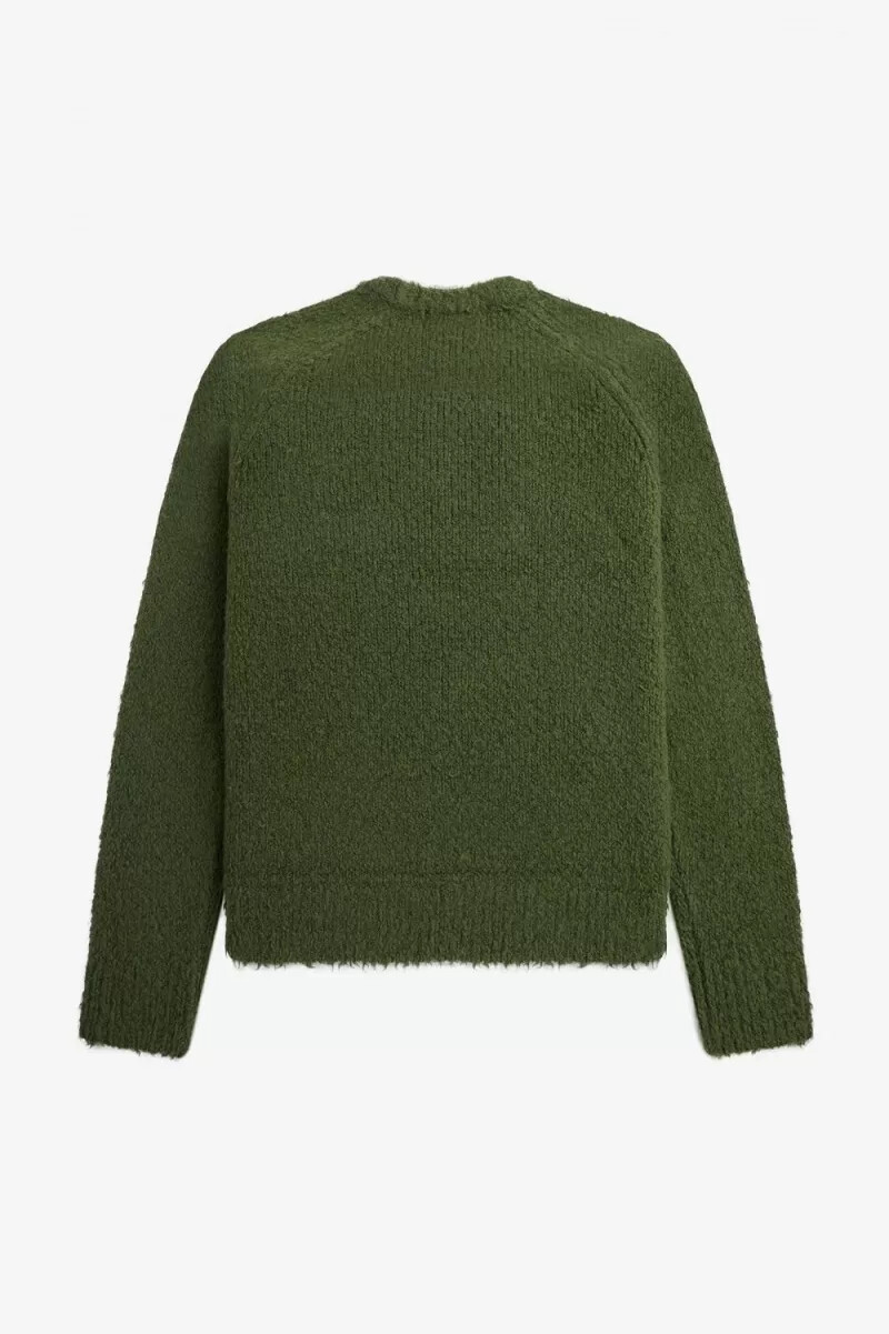 jersey de punto texturizado fred perry para hombre en verde cebollino