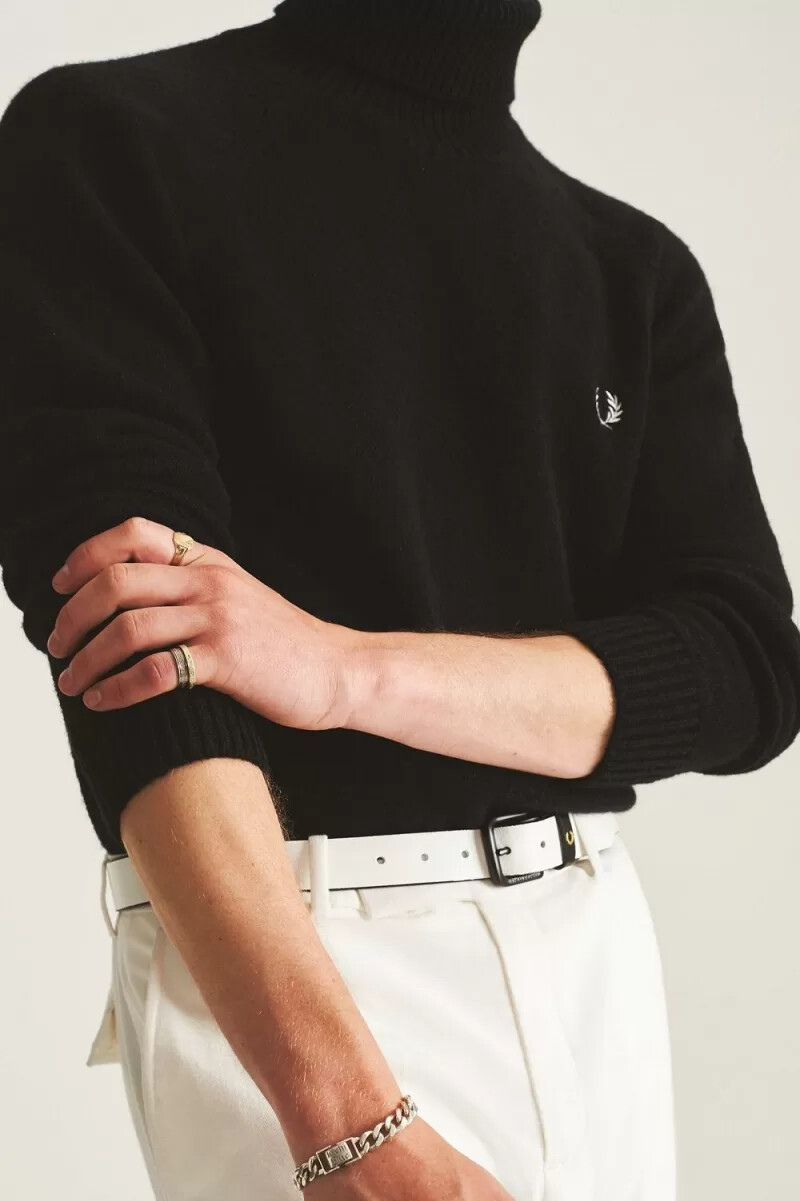 jersey fred perry de cuello alto para hombre color negro