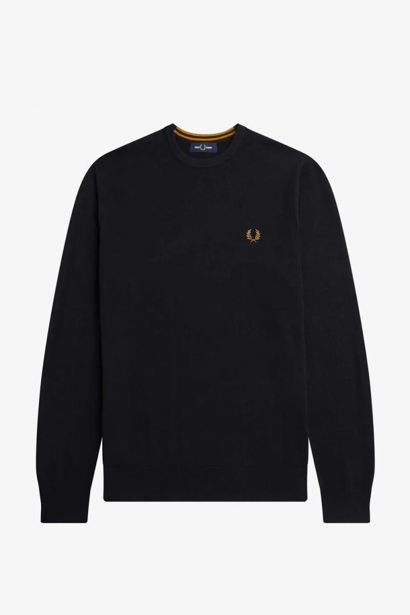 jersey clásico de cuello redondo fred perry para hombre azul marino