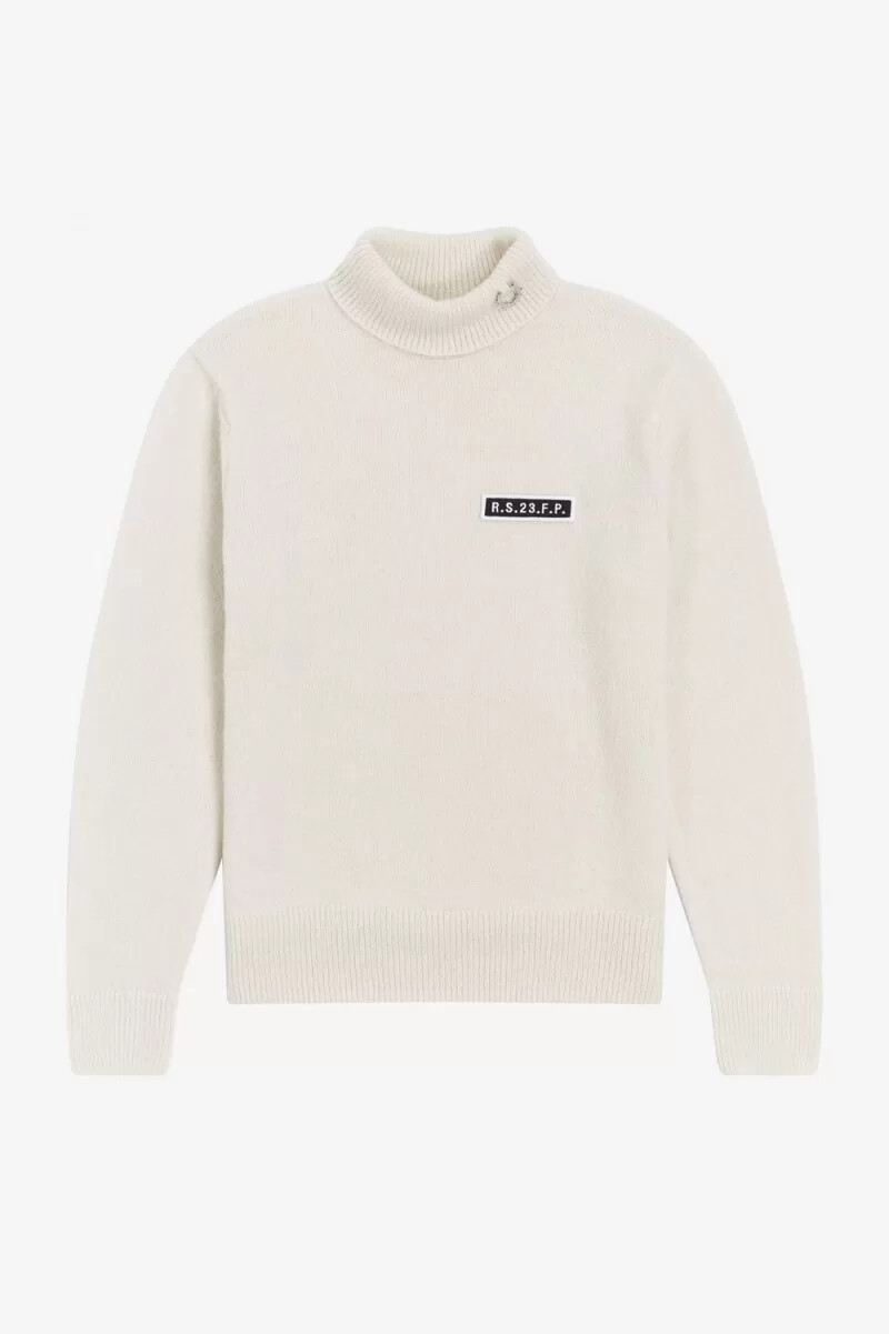 jersey de cuello alto fred perry para hombre en beige