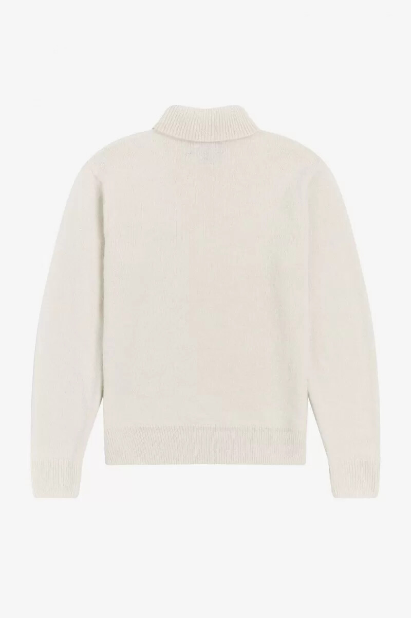 jersey de cuello alto fred perry para hombre en beige