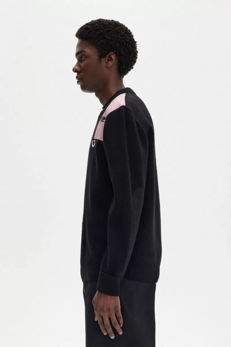 jersey negro estampado para hombre de fred perry