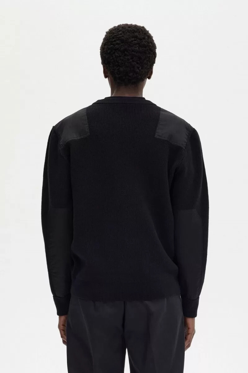 jersey negro estampado para hombre de fred perry