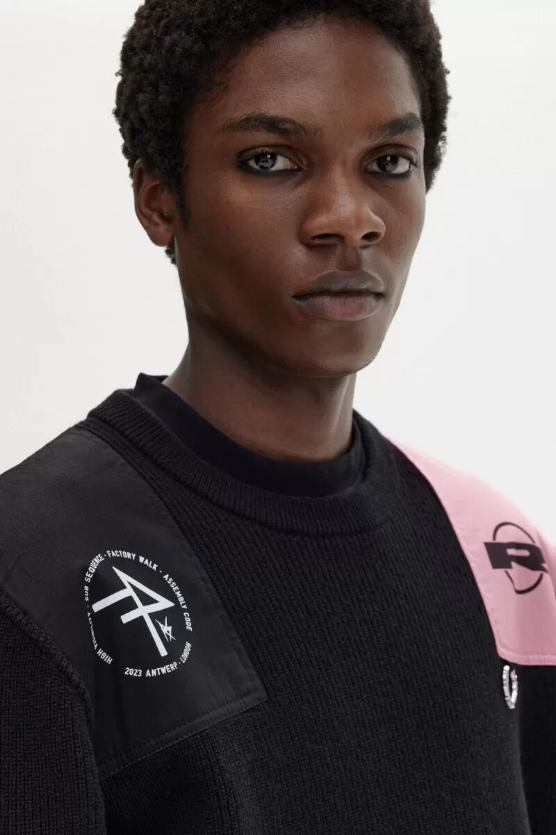 jersey negro estampado para hombre de fred perry