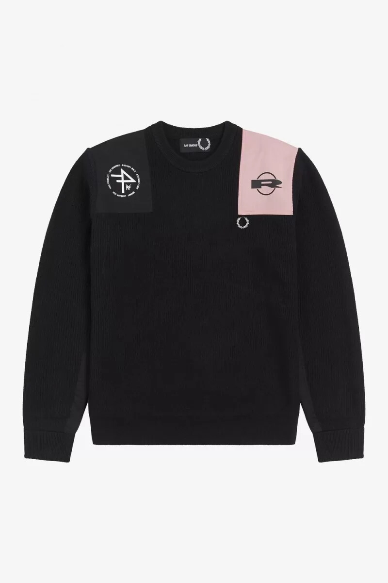 jersey negro estampado para hombre de fred perry