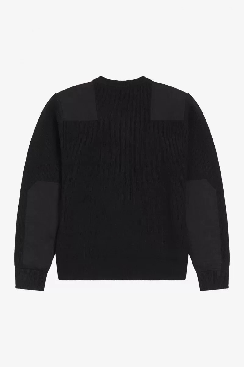 jersey negro estampado para hombre de fred perry