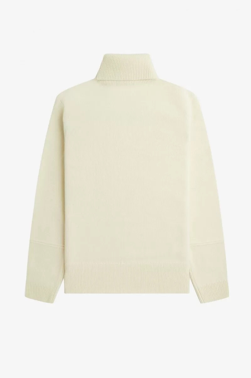 jersey de punto con cuello alto fred perry para hombre en beige
