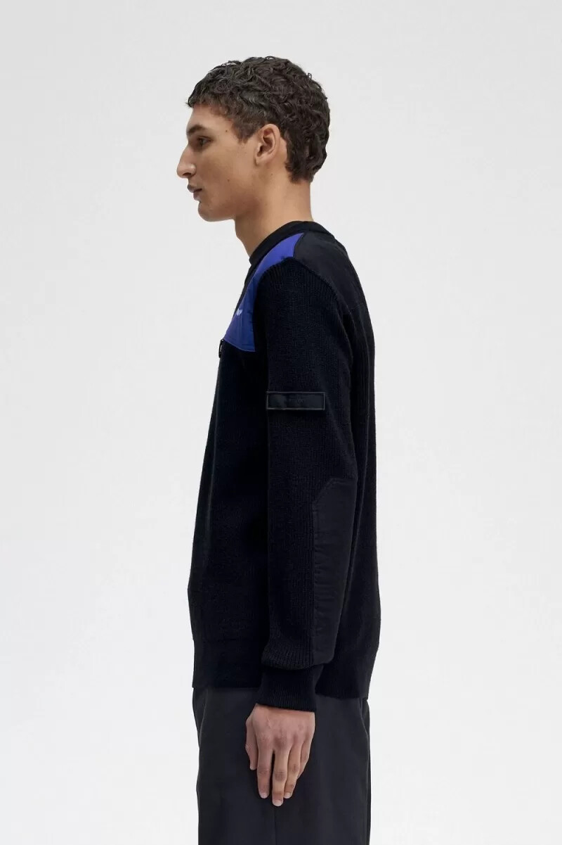 jersey fred perry con detalle de parche para hombre color negro
