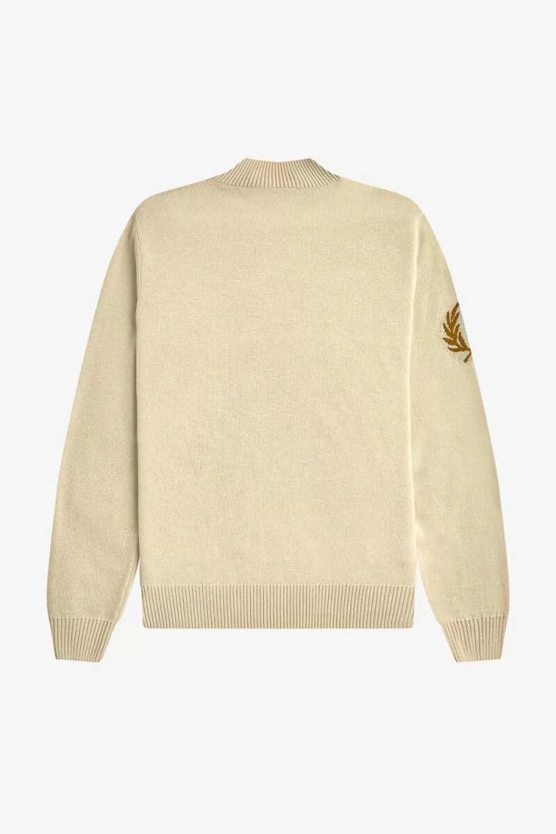 jersey fred perry laurel wreath de cuello alto para hombre color avena