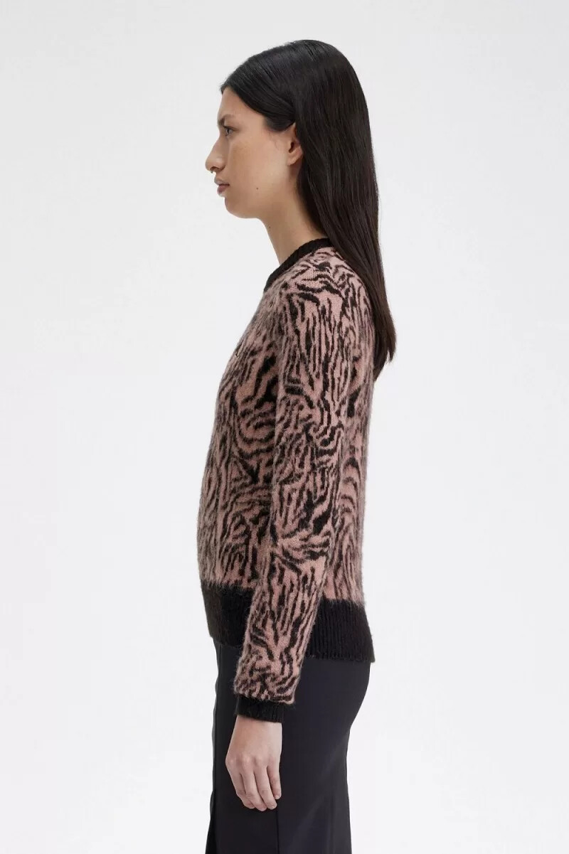 jersey fred perry zebra para mujer en rosa empolvado
