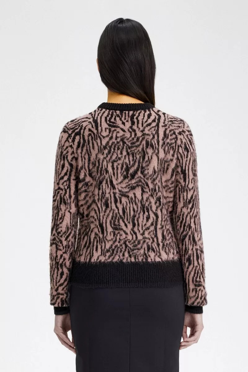 jersey fred perry zebra para mujer en rosa empolvado
