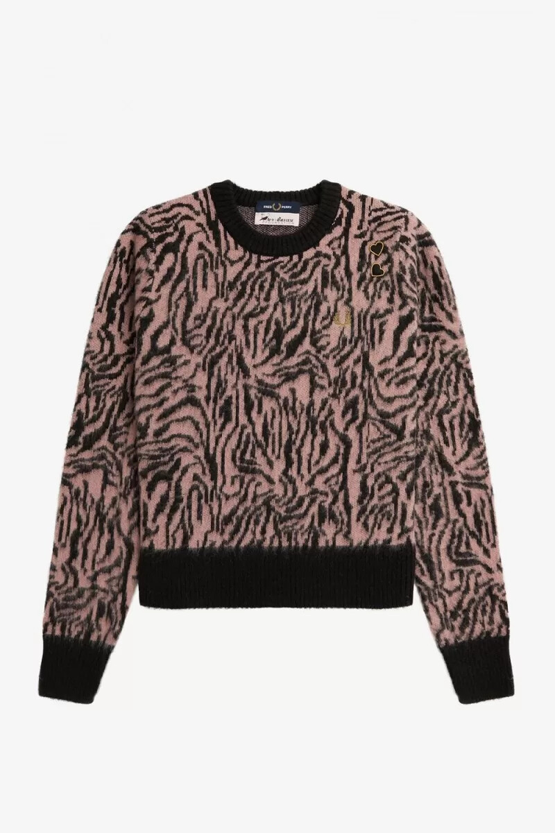 jersey fred perry zebra para mujer en rosa empolvado