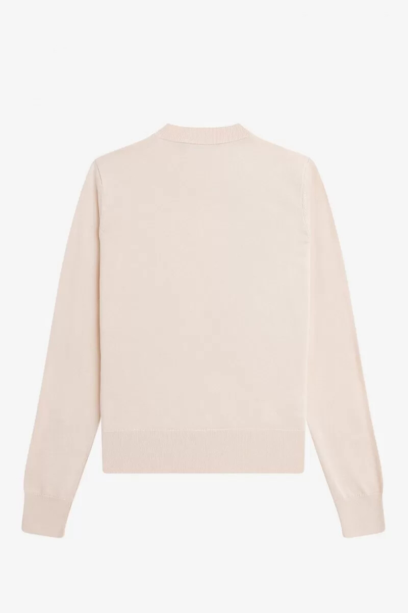 jersey bordado fred perry para mujer en rosa lechoso