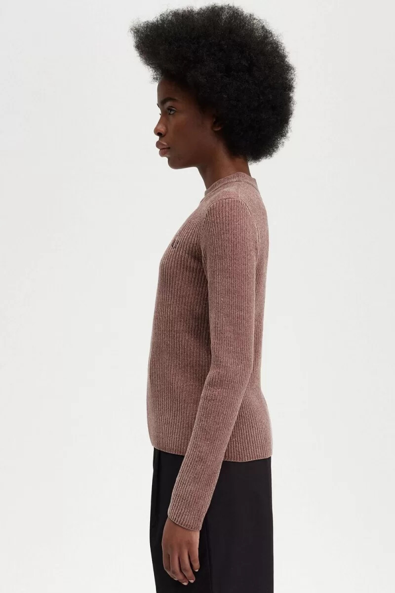 jersey fred perry chenille rib para mujer rosa oscuro