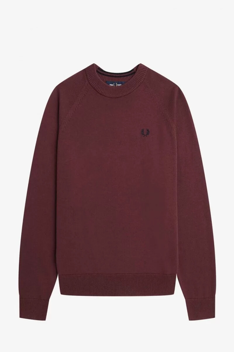jersey fred perry de cuello redondo para mujer en color sangre de buey