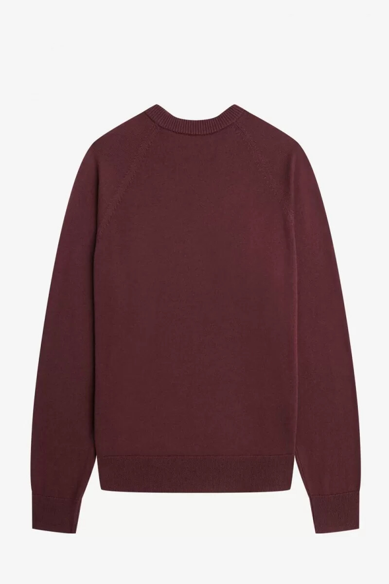 jersey fred perry de cuello redondo para mujer en color sangre de buey
